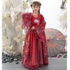Chinese Hanfu Red Girls' Casual  Dress