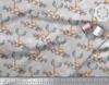 Soimoi Gray Japan Crepe Satin Fabric Deer & Floral Print Fabric by the Metre 42 Inch