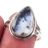 Natural Dendrite Opal Gemstone Handmade 925 Solid Sterling Silver Ring S.8 O2t29