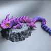 3D Printed Dragon Model with Eyes,Flexible Animals Toy Statue,Movable Joints,Home Office Decor,Interesting Toys Fidget Toys Executive Desk Animals Toy