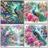 Diamond Painting Colorful Peacock Cross Stitch Embroidery Animal Full Square Round Drill Mosaic Flower Rhinestones Handmade Gift
