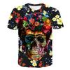 3D Digital Print Men O Neck Tops Man Skeleton Head Pattern Summer T Shirt Plus Size