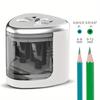 Dual Hole Automatic Electric Pencil Sharpener with Sharp Blade Compact Portable Student School Office Pencil Sharpener Stationery