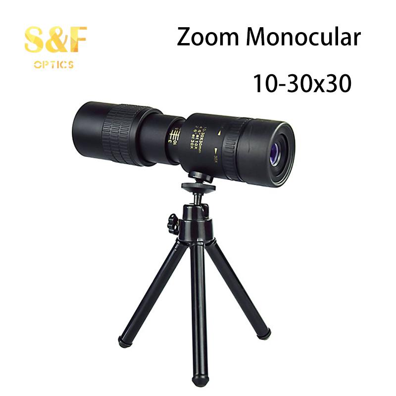 Optical Waterproof 10-30x30 Monocular Bak4 Prism Hd Mini Zoom Monocular Telescope For Smartphone Bird Watching