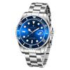 AKNIGHT Analog Watch with Unidirectional Rotating Stylish Crystal Luminous Stainless Steel 30m Water Luminous Date Japanese Instruction Manual Men's