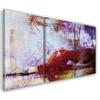 Three Piece Picture Canvas Print Woman In Red Dress Abstract