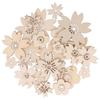 Wooden Flowers - Artemio - Japan - 30 Pieces - Beige - 2 To 5 Cm