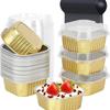 Mini Cake Cup Aluminum Foil Cupcake Wrappers Baking Cups Cases Muffin Boxes Non-Stick Pudding Dessert Cups Kitchen Tools