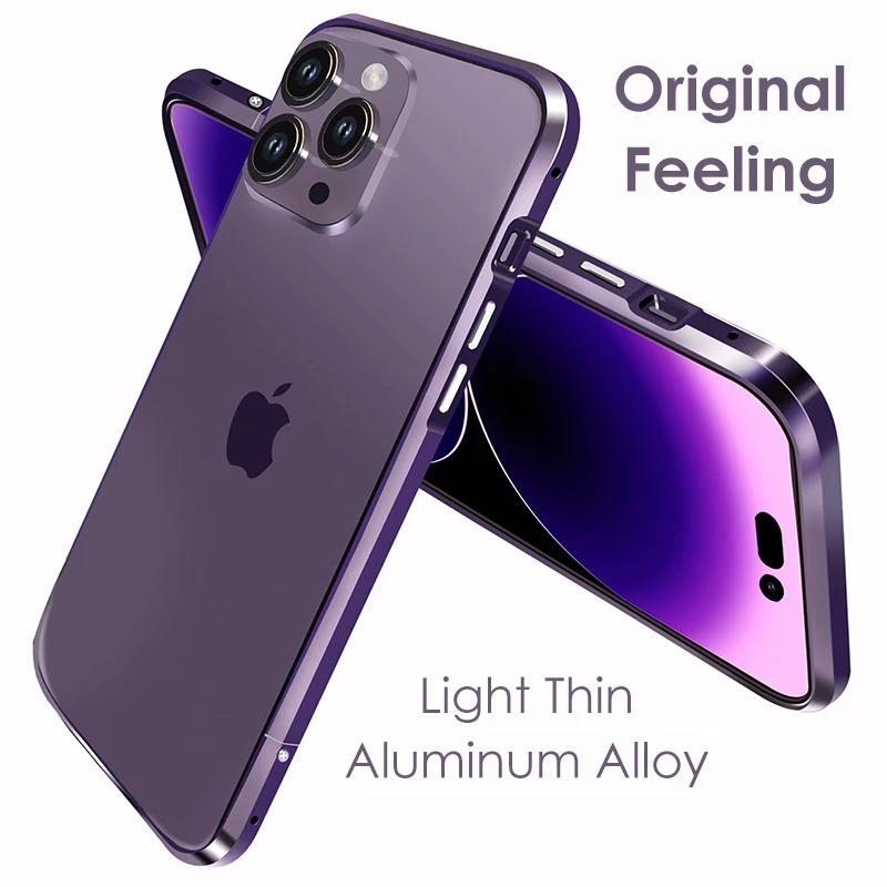 Cases For iPhone 14 13 12 11 Pro Max Metal Frame Aluminum Bumper Case For Iphone XS XR Shell Protective Phone Accessories