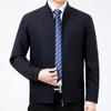 Spring and Autumn Jacket Men's Stand-up Collar Solid Color Business Casual Middle-aged and Elderly Civil Servants Leading Cadres Dad Jacket