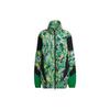 Adidas Floral Print Zip-Up Casual Jacket Women Outerwear Green HG1934