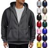 Men's Drawstring Hoodie Long-sleeved Coat Hoodie Sweatshirt With Full Zip Casual Pocket Hoodie Coat