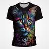 Summer Men's T-shirt Loose Casual O-Neck Short Sleeve Animal The Cat 3d Printed Fashion Children T-shirt Streetwear Oversized Top