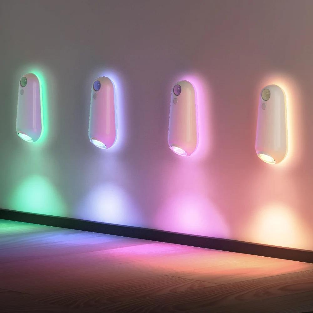 USB Rechargeable 7 Color Changing LED Toilet Bowl Night Light with Motion Sensor Ambient Bathroom Decor Lamp Auto Sensing