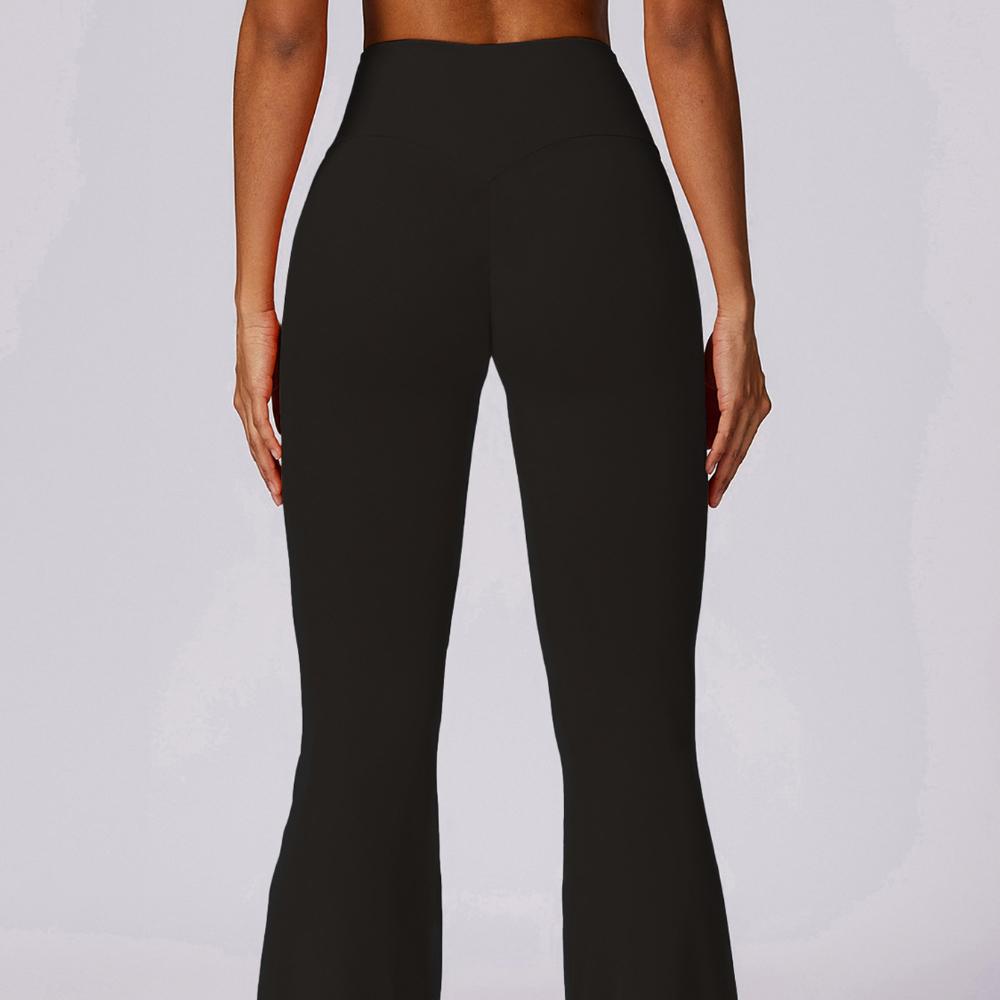 Fashion Women Black Slim High Waist Yoga Pants Sports Pants Training Running Fitness Yoga Flared Pants Women