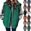 Women's Solid Color Fashionable Zipper Button Pocket Vest Jacket
