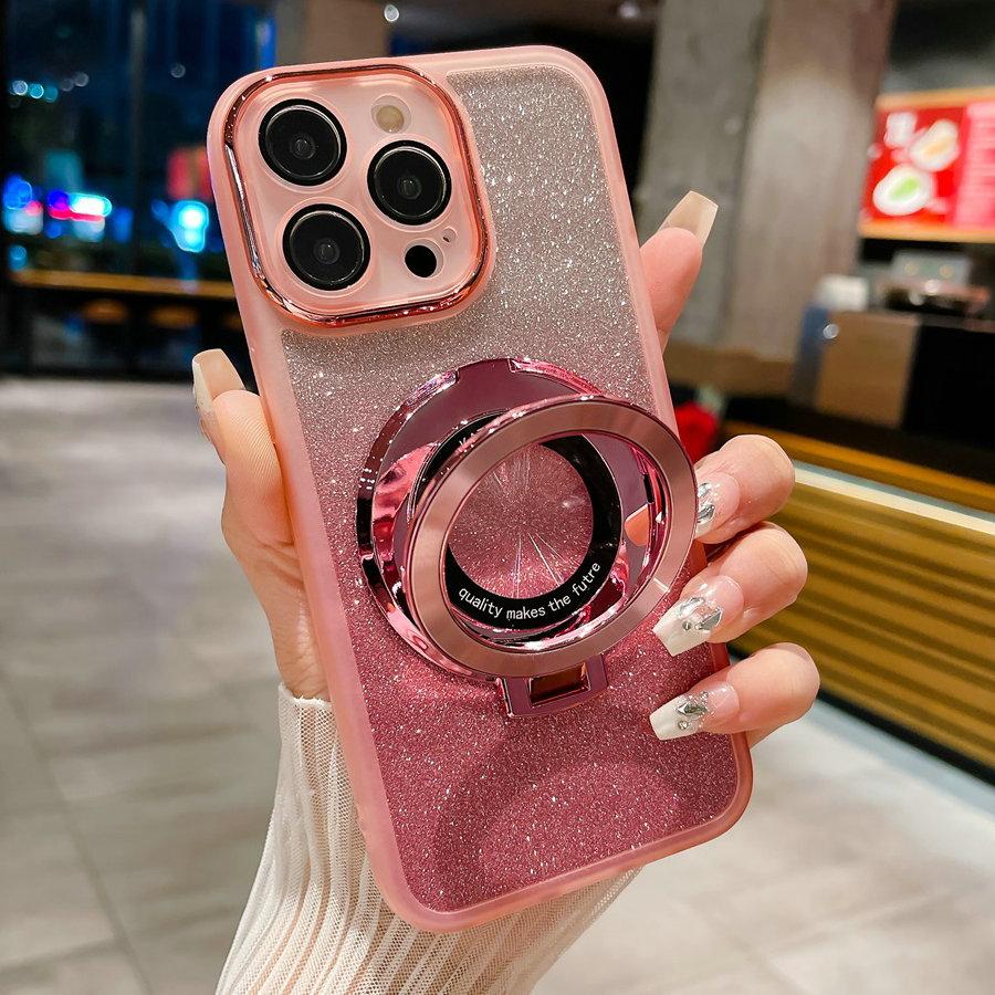 For iPhone 15 14 13 12 11 Pro Max Bling Ring Holder Anti-Shock Case Glitter Rugger Armor TPU Case For iPhone 15 14 Plus