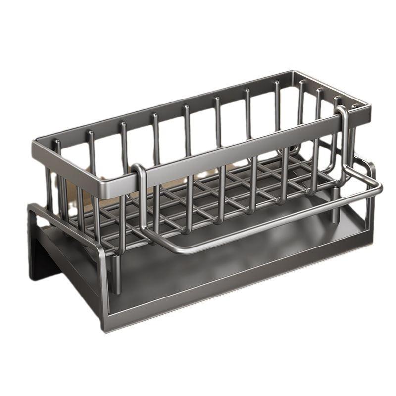 Kitchen Sink Drain Rack Organizer Stainless Steel Self-draining Sink Shelf Soap Sponge Holder Dishcloth Towel Rack Filter Basket