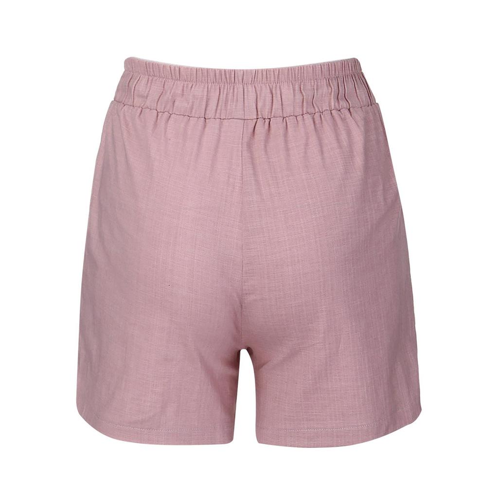 Women's Summer Elastic Waist Loose High Waist Wide Leg Thin Casual Shorts