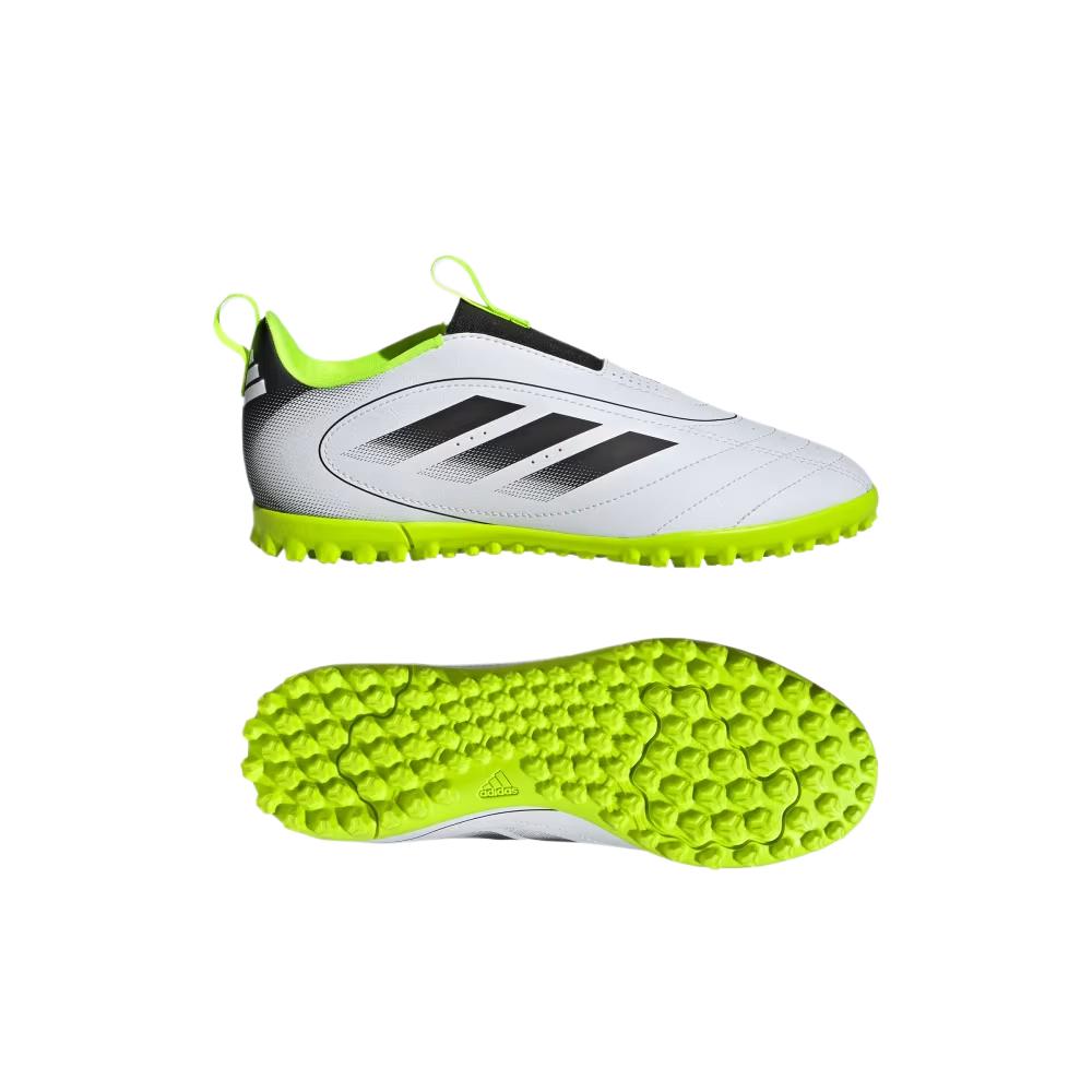 Adidas Goletto 9 Laceless Turf K White Black Lucid Lemon Kids кроссовки Cloud-White Core-Black JP5789