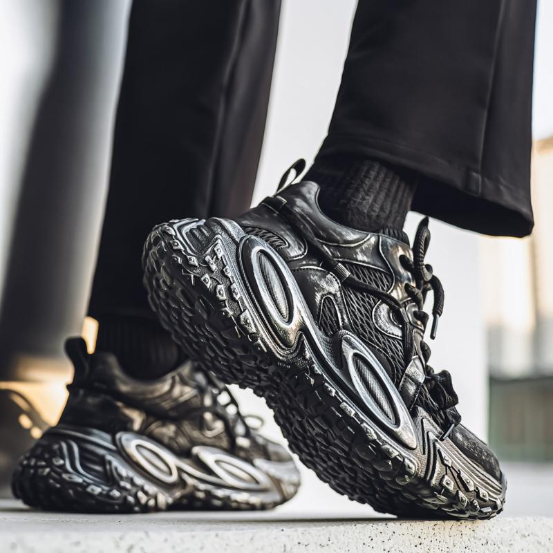 Men's Trend Clunky Sneaker Outdoor Non Slip Breathable Casual Running Sport Shoes Comfortable Work Shoes