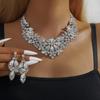 Shining Rhinestone Jewelry Set Crystal Crystal Necklace Set Bridal Necklace Earrings Set  Banquet