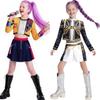 Printing Funny Singer Band Theme Party Cosplay Costumes for Children Girls Halloween Christmas Festival Pretend Game Dress Up Outfit