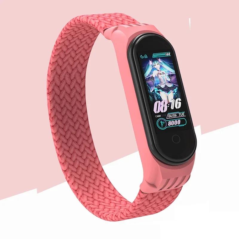 Bracelet for Xiaomi Mi Band 6 7 Strap Nylon Braided Solo Loop Pulseira Bracelet Miband5 Wristband Belt Correa Mi Band 5 4 3 6 7