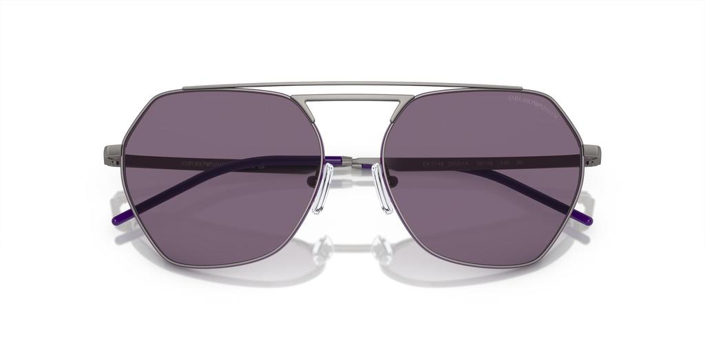 Emporio Armani Shiny Gunmetal Sunglasses Size 56 Women's EA2148,