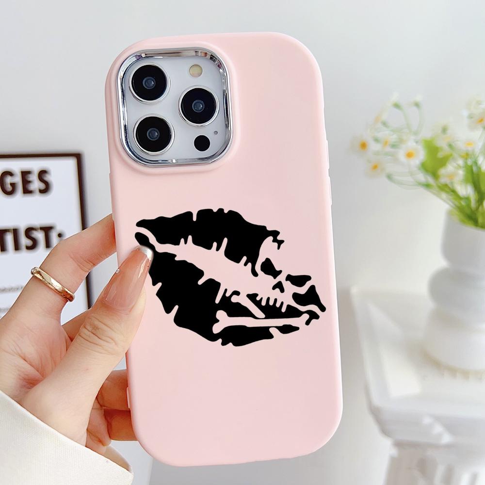 LZ18 Lips Kiss Soft Phone Case for Samsung S24 Ultra S23 Plus S21 FE A16 A54 A34 A05s A06 Infinix Hot 40 30i Lens Protection Shockproof Cover