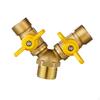 Three Way Shut Off Valve Y Shaped Gas Ball Compact Replacement Hose Splitter Connector with