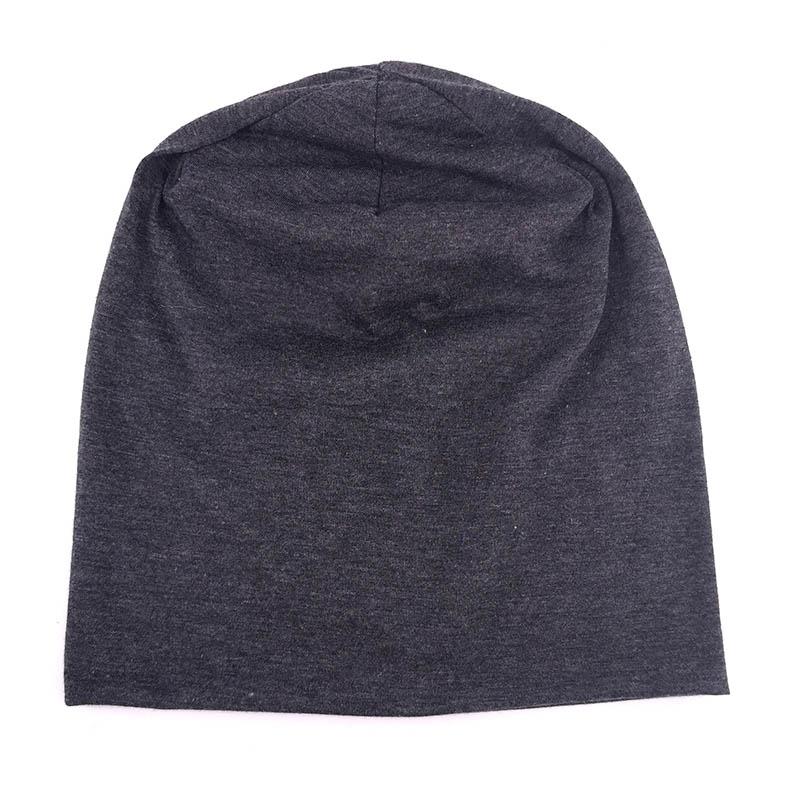 Casual Spring Women Black Slouch Beanies Hats Solid Color Thin Cotton Oversize Bonnets Caps For Ladies Men Hats