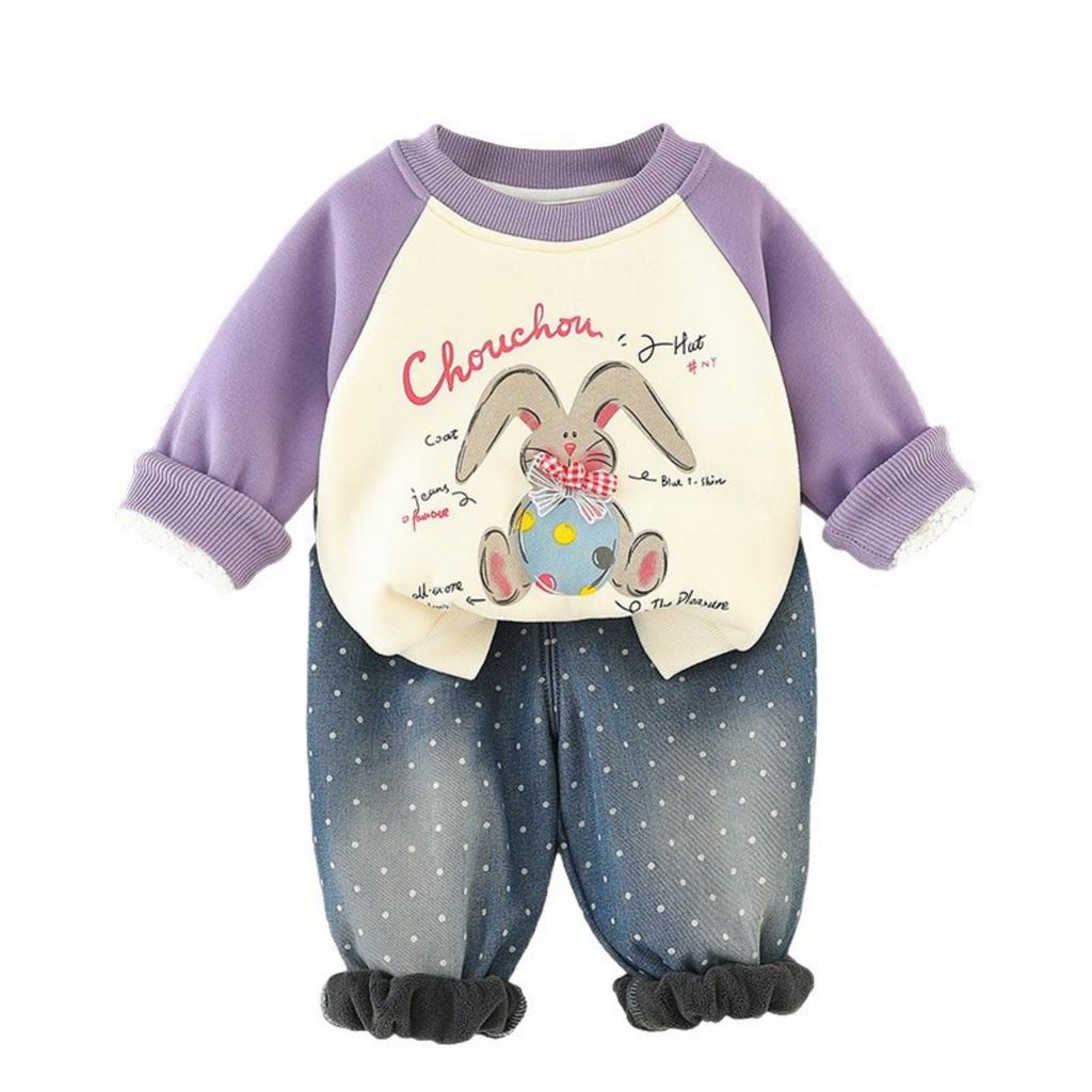 Kids Casual Long-Sleeve Set, Comfortable Daily Wear Outfits