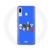 Case for Samsung Galaxy A20e BTS BT21 Tata Chimmy Cooky Rj Koya Shooky And Mang Play Music Blue Background