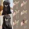 Exquisite Butterfly Fringe Hair Claw Clips Korean Ponytail Braid Pearl Hairpin Girl Crab Metal Headdress Gift