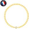 Bracelet - - Freshwater Cultured Pearls 4-5 Mm - Yellow Gold - Length 18 Cm - AAA+ Quality