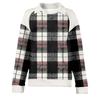 Ladies' Plaid Printed Casual Long Sleeved Sweatshirt Top