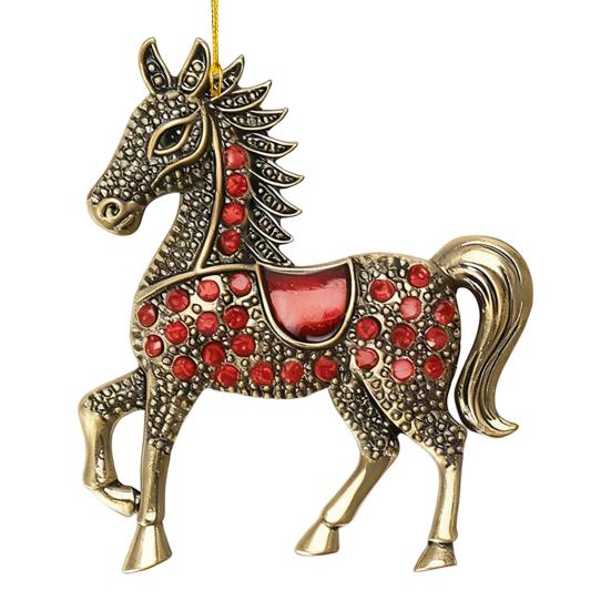 Horse Christmas Ornaments Sparkly Rhinestone Horse Hanging Decoration Acrylic Christmas Tree Ornament for Winter Xmas Party Supplies Holiday Home
