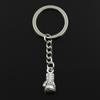 Fashion 30mm Key Ring Metal Key Chain Keychain Jewelry Antique Plated Boxing Glove Fist 22x11x7mm Pendant