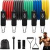 Set of 11 Resistance Bands with Handles Exercise Bands for Working Out for Men Women Fitness Strength Training Equipment At Home