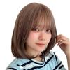 AQUADOLL Medium Bob Wig with See-Through Bangs, Blonde/Pink Hair, High-Tone, Free Size, DM1. Sakura Milk Tea (wg367DM1)