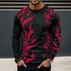 Men's Clothing Long Sleeve O-neck Oversized T Shirts 3D Printed Colorful Stone Design Sense Tops