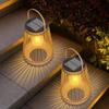 1pc/2pc Solar Outdoor Garden Bamboo And Rattan Pendant Light,Waterproof And Rust Proof,Suitable For Courtyard Garden Decoration