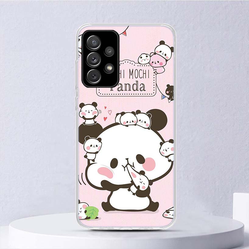Cartoon Cute Panda Bear Soft Case For Samsung Galaxy A52 A53 A32 A22 A12 5G Phone Cover A33 A23 A13 A72 A73 A02S A03S A42 Coque