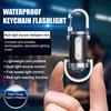 Portable Rechargeable Keychain Flashlight Dual Light Source Control Red Warning Light Waterproof Design Key Chain