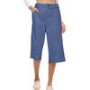 Women's Solid Color Cotton And Linen Fashionable Loose High Waist Cropped Casual Pants