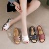 Sandals Summer New Anti Slip Roman Women's Shoes with Sloping Heels for Middle-aged and Elderly Women's Sandals