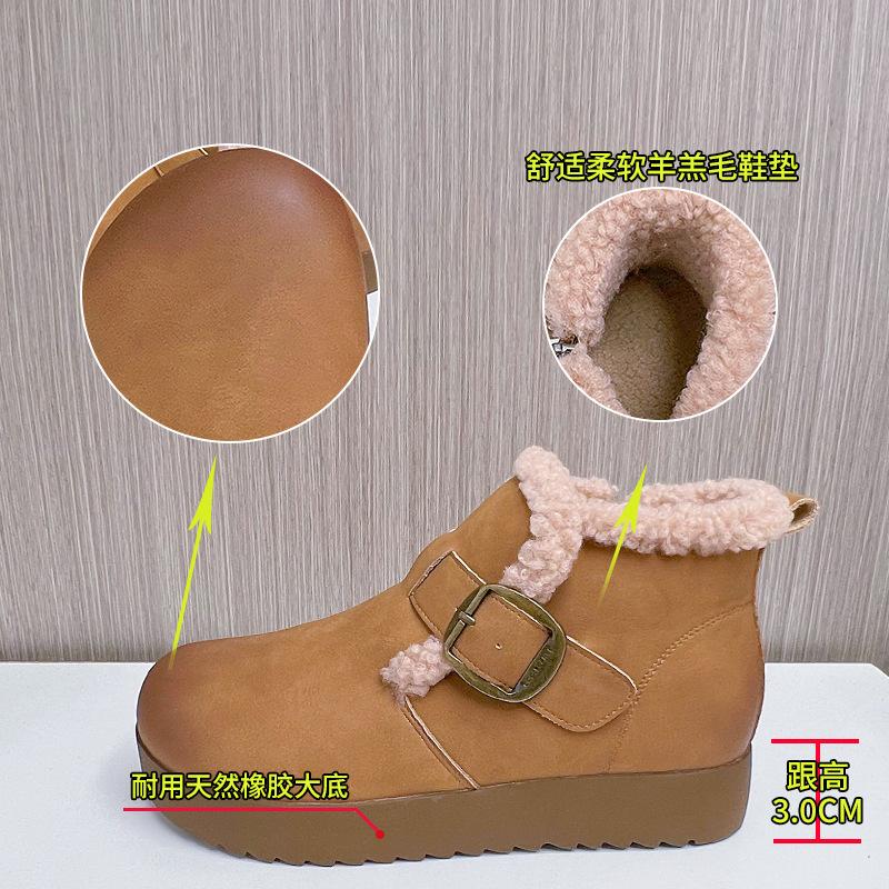 New Retro Snow Boots Women's 2025 Winter Thick-soled Heightening Martin Boots Women's Velvet Warm Women's Boots Versatile Boots