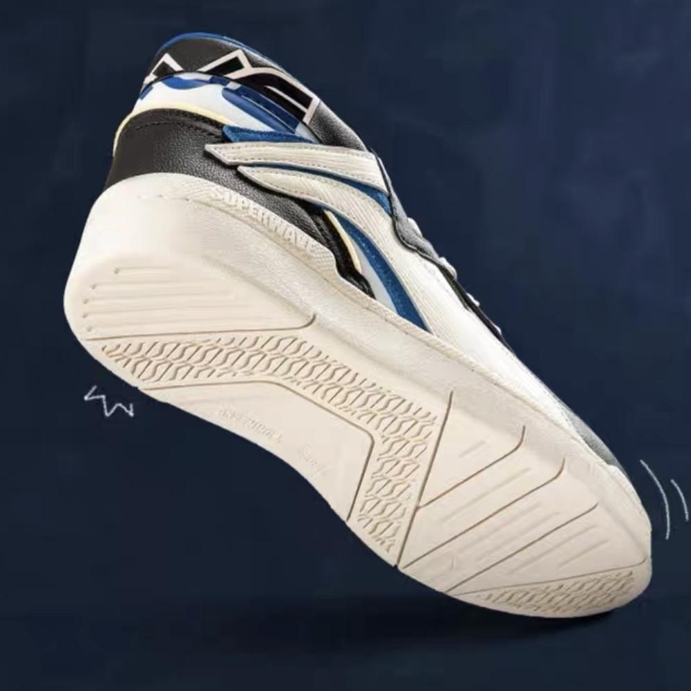 Li Ning We Wo Mid Prm Trendy Slip Resistant Durable High Top Skate Shoes Men Skate Shoes Black Blue AGCS151-2