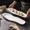 Creative Long Dining Plate Restaurant Specialty Food Decoration Ceramic Plate Home Kitchen Steak Dessert Plate White Tableware